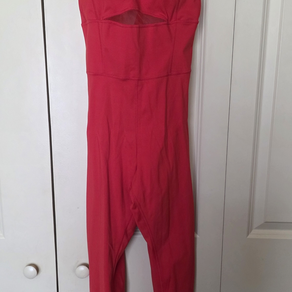 Red Strapless Jumpsuit